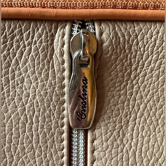 Cristina in Pell Tan Pebbled Leather Crossbody Made in Italy - Picture 4 of 16